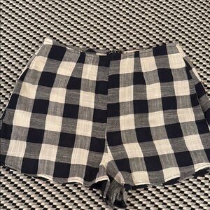 Plaid Black and White Women's Shorts